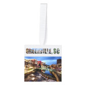 グリーンビルサウスカロライナ旅行写真クリスマス キューブオーナメント (正面)