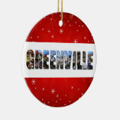グリーンビルサウスカロライナ旅行写真クリスマス セラミックオーナメント (右)