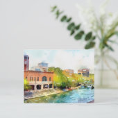 グリーンビルサウスカロライナ絵画ウォーター ポストカード (スタンド正面)