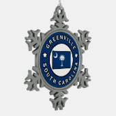 グリーンビルサウスカロライナ スノーフレークピューターオーナメント (左)