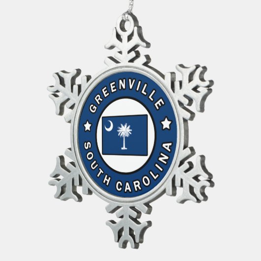 グリーンビルサウスカロライナ スノーフレークピューターオーナメント (右)