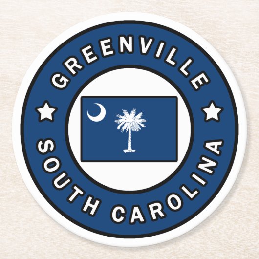 グリーンビルサウスカロライナ ラウンドペーパーコースター (正面)