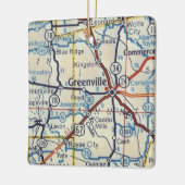 グリーンビルテキサス州ヴィンテージの地図 セラミックオーナメント (左)