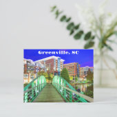 グリーンビル、サウスカロライナReedy River at Night ポストカード (スタンド正面)