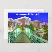 グリーンビル、サウスカロライナReedy River at Night ポストカード (正面/裏面)