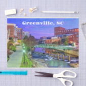 グリーンビル、サウスカロライナReedy River at Night 薄葉紙 (クラフト)