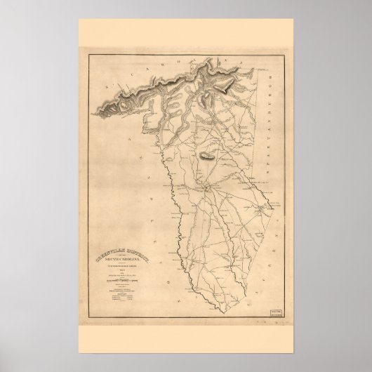 グリーンビルSCヒストリックヴィンテージウォールアート ポスター (正面)