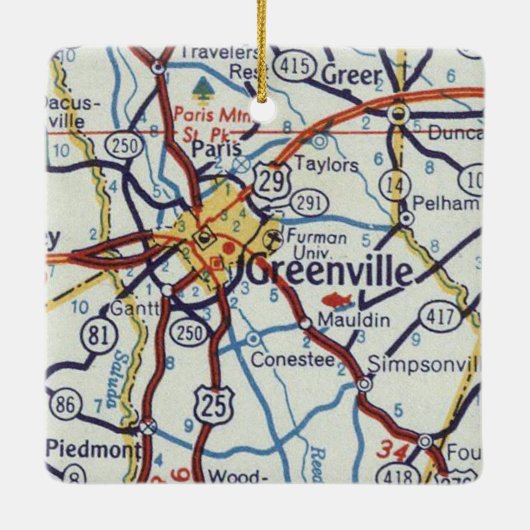 グリーンビルSCヴィンテージの地図 セラミックオーナメント (裏面)