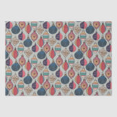 グリーンビンテージクリスマスオーナメントパターン 薄葉紙 (正面)