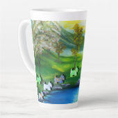 グリーンビーナスが池でスコットランドを食べた カフェラテマグ (左アングル)