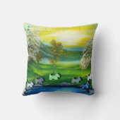 グリーンビーナスが池でスコットランドを食べた クッション (裏面)