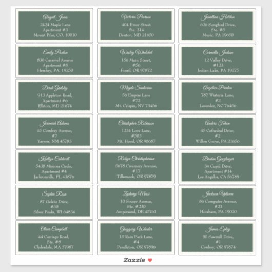 グリーンビーリーメリークリスマスホリデーゲストアドレス シール (シート)