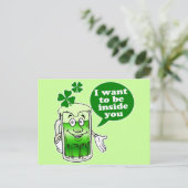 グリーンビールがあなたの中に入りたい ポストカード (スタンド正面)