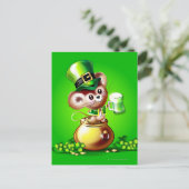 グリーンビールの金ゴールド保持ポイントのポットのマウス ポストカード (スタンド正面)