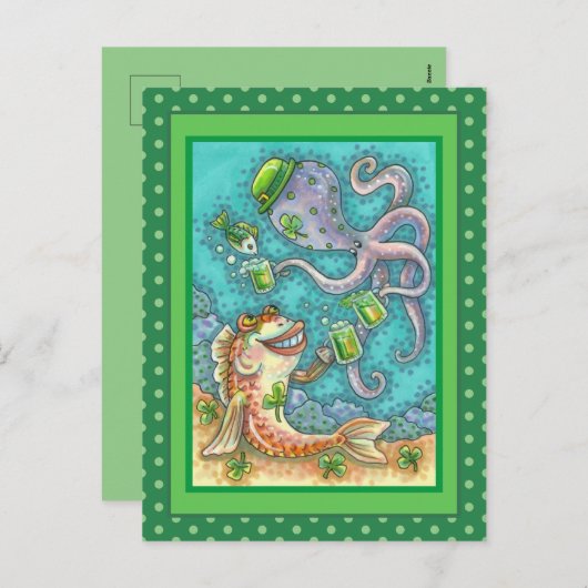 グリーンビールへのサンパディの魚とタコの応援 シーズンポストカード (正面/裏面)
