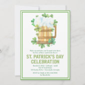 グリーンビールアンドシャームクロックスセントパトリックの日招待状 (正面)