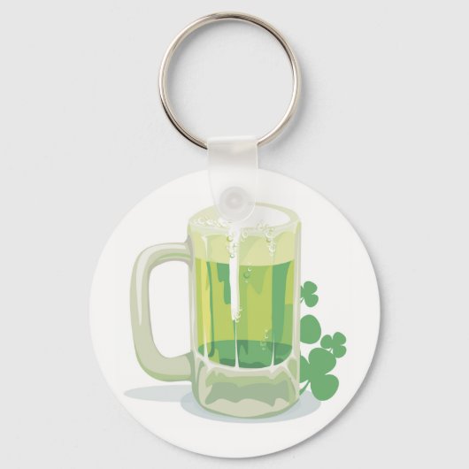 グリーンビールキーチェーン キーホルダー (正面)