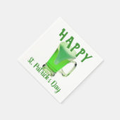 グリーンビールグラスHappy St. Patrick's dayパーティー スタンダードカクテルナプキン (角)
