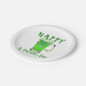 グリーンビールグラスHappy St. Patrick's dayパーティー ペーパープレート (アングル)