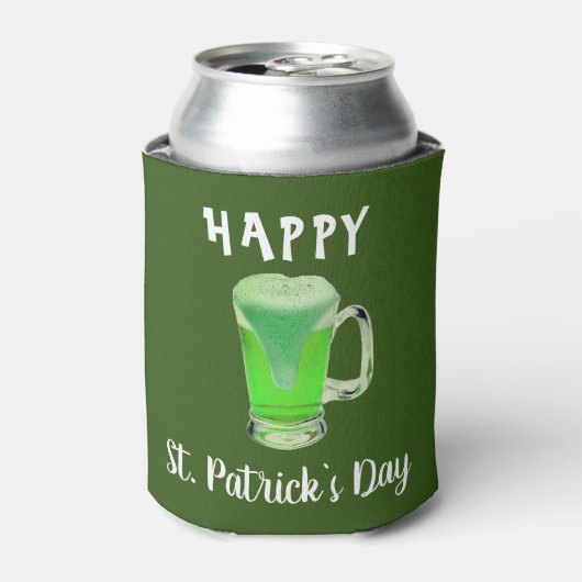 グリーンビールグラスHappy St. Patrick's dayパーティー 缶クーラー (缶正面)
