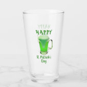グリーンビールグラスHappy St. Patrick's day タンブラーグラス (裏面)