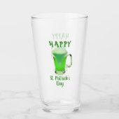 グリーンビールグラスHappy St. Patrick's day タンブラーグラス (正面)