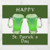 グリーンビールグラスHappy St. Patrick's day ビールラベル (シングルラベル)