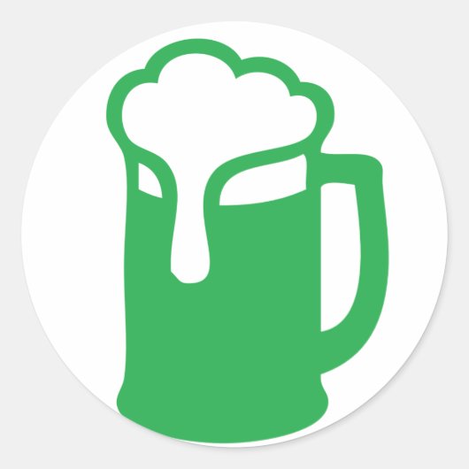 グリーンビールステッカー ラウンドシール (正面)