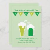 グリーンビールセントパトリックの日パーティー 招待状 (正面/裏面)