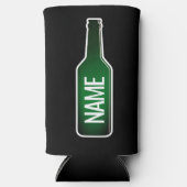グリーンビールボトルシルエットカスタム スリム缶クーラー (正面)