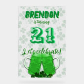 グリーンビールマグ誕生祝いアクリルサイン アクリルサイン (正面)