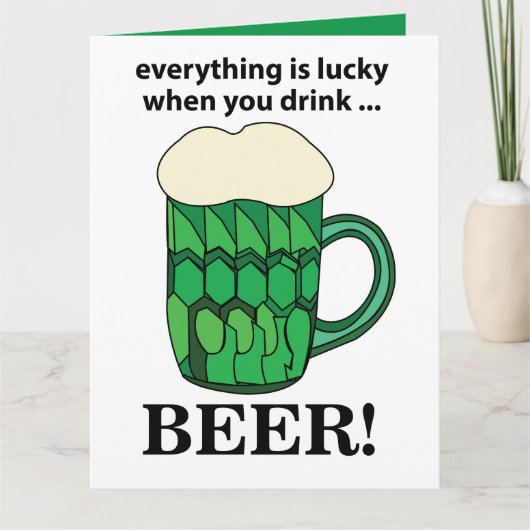グリーンビールラッキーSt patricks dayグリーンビール カード (正面)