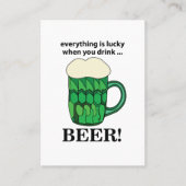 グリーンビールラッキーSt patricks dayグリーンビール 名刺 (正面)