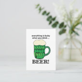 グリーンビールラッキーSt patricks dayグリーンビール 名刺 (スタンド正面)