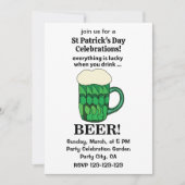 グリーンビールラッキーSt patricks dayグリーンビール 招待状 (正面)
