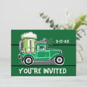 グリーンビールヴィンテージトラックセントパトリックの日パーティー 招待状 (スタンド正面)