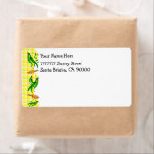 グリーンビーンイエローチェック国の出荷ラベル ラベル (インサイチュ)