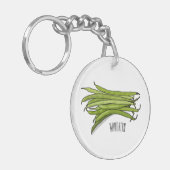 グリーンビーンズの漫画イラストレーション キーホルダー (正面左)