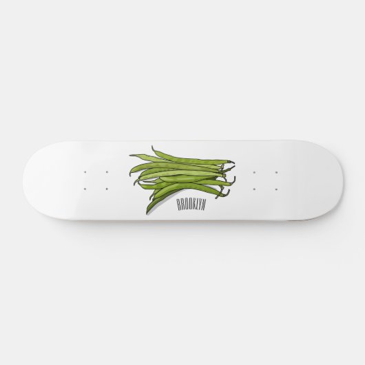 グリーンビーンズの漫画イラストレーション スケートボード (横)