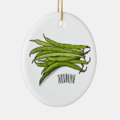 グリーンビーンズの漫画イラストレーション セラミックオーナメント (右)