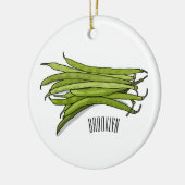 グリーンビーンズの漫画イラストレーション セラミックオーナメント (左)