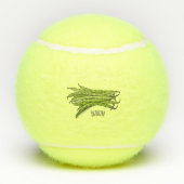 グリーンビーンズの漫画イラストレーション テニスボール (裏面)