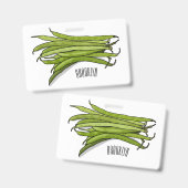 グリーンビーンズの漫画イラストレーション バッジ (正面＆裏面)