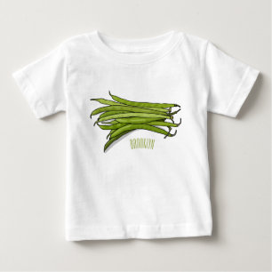 グリーンビーンズの漫画イラストレーション ベビーTシャツ