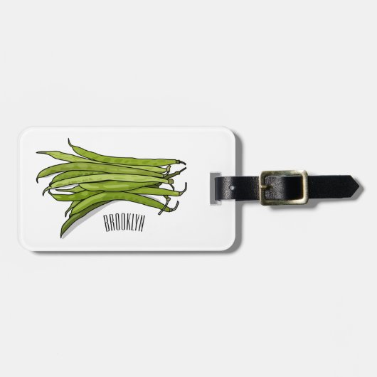 グリーンビーンズの漫画イラストレーション ラゲッジタグ (正面横)