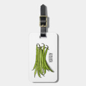 グリーンビーンズの漫画イラストレーション ラゲッジタグ (正面縦)