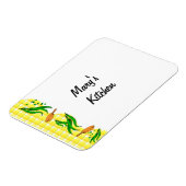 グリーンビーンズカントリー黄色い格子状のカスタムキッチンマ マグネット (左側)