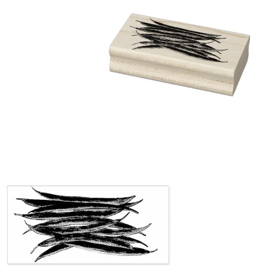 グリーンビーンズ長豆野菜ベジプロデュース野菜 ラバースタンプ (押印)