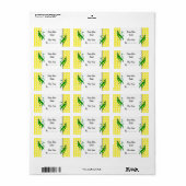 グリーンビーンズ黄色い格子状レトロ食品ラベル ラベル (フルシート)