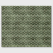 グリーンビー金ゴールドハニカムギフトエレガント ラッピングペーパー (フラット)